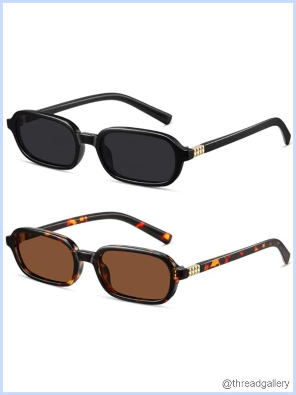 Retro Rectangle Sunglasses Small Square UV400 Polycarbonate